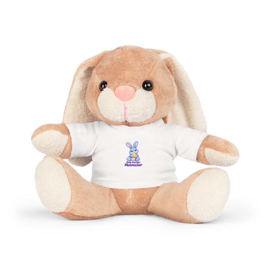 Kuscheltier Hase mit T-Shirt Dein kleiner Mutmacher