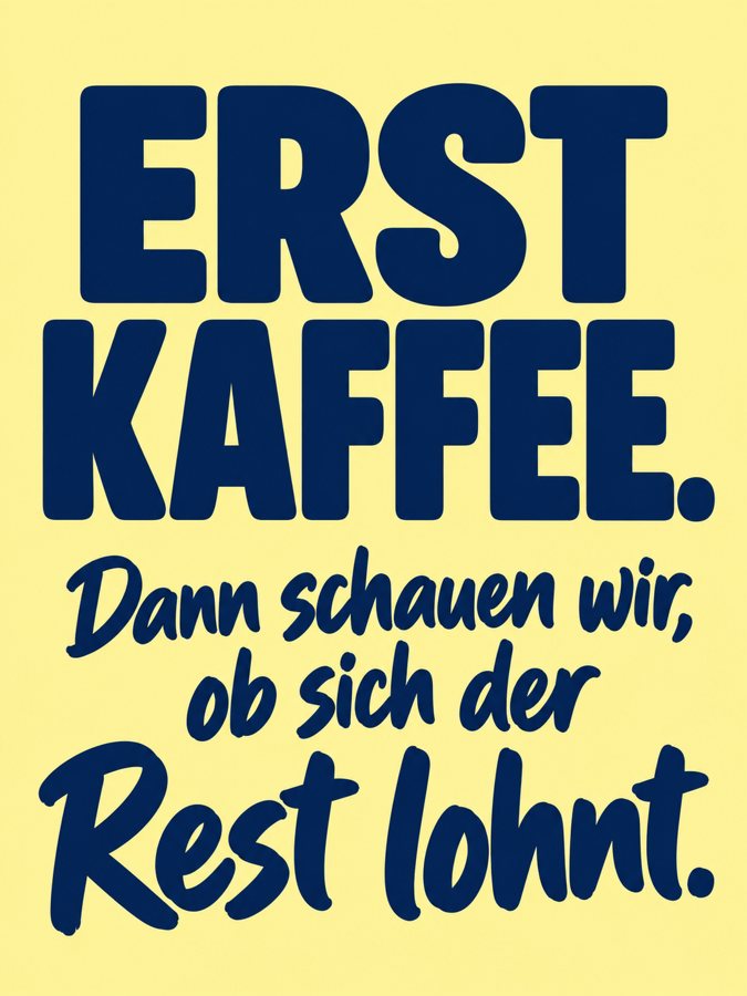 Poster „Erst Kaffee.“